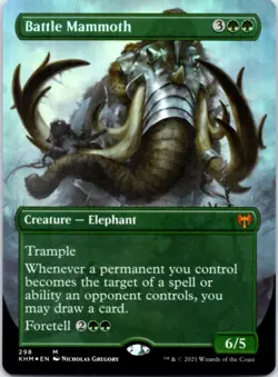 Battle Mammoth (Borderless) (Foil) Kaldheim, 298 NM - Image 1