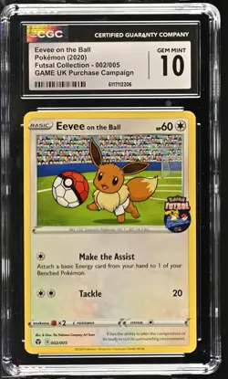 2020 Pokemon Futsal Collection Eevee on the Ball GAME UK 002/005 CGC 10 #002/005 - Image 1