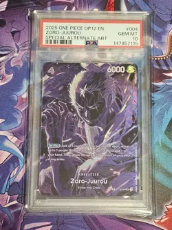 2025 ONE PIECE OP12-LEGACY OF THE MASTER 004 ZORO-JUUROU SPECIAL ALT ART PSA 10 - Image 1