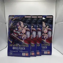 4 pack Bandai Namco One Piece Card Game The Azure Sea's Seven Booster Packs - Image 1