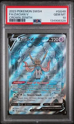Pokemon Crown Zenith GG48/GG70 Zacian V Full Art PSA 10 Gem Mint - Image 1