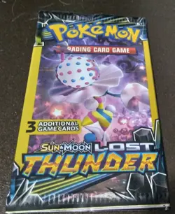 Pokemon TCG Sun & Moon: Lost Thunder 3 card booster pack Variation 1 US Seller - Image 1