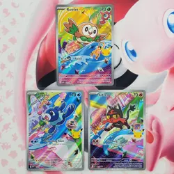 Rowlett 043 + Litten 044 + Popplio 045 - First Partner Pokemon Cards - #L108 - Image 1