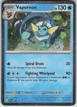 Pokemon Vaporeon - (Cosmos Holo) Promo SV: Scarlet & Violet Promo Cards 168 NM - Image 1