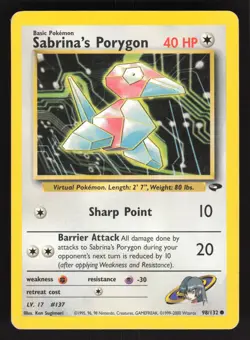 Sabrina's Porygon 98/132 Pokemon TCG Gym Challenge MP - Image 1