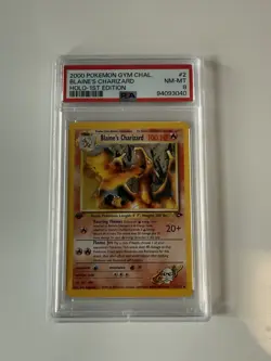 Pokemon Blaine's Charizard Gym Challenge 1st Edition Holo Rare #2 PSA 8 Hero - Image 1