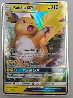 Raichu GX 29/73 Shining Legends Holo Pokemon TCG - LP - Image 1