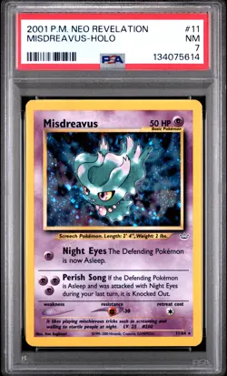 2001 Pokemon Neo Revelation #11 Misdreavus Holo PSA 7 NM - Image 1