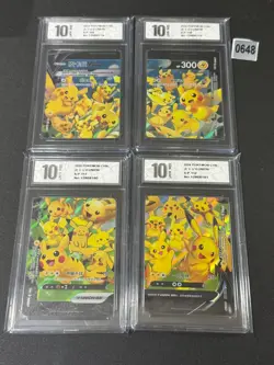 Pokemon S-Chinese Sword Shield 109,110,111,112/S-P Pikachu V-Union Grade 10 - Image 1
