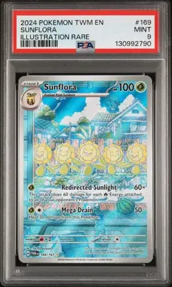 Sunflora 169 PSA 9 Mint 2024 Pokemon TWM EN Illustration Rare Pokemon TCG - Image 1