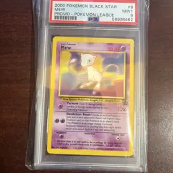 2000 Pokemon Black Star Promo Pokemon League #8 Mew PSA 9 MINT - Image 1