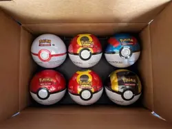 SEALED x6 Pokemon TCG Pokeball Tins - 18 Booster Packs Costco Exclusive - Image 1