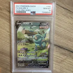 2021 POKEMON SWORD & SHIELD EVOLVING SKIES #182 FULL ART/GOLURK V PSA 10 - Image 1