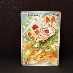 Pokemon Scorbunny Holo Illustration Rare Sv: Scarlet & Violet 225/217 70HP - Image 1