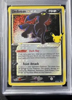 2021 Pokemon Celebrations Umbreon Gold Star Classic Collection PSA 10 - Image 2