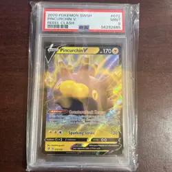 2020 POKEMON SWORD & SHIELD REBEL CLASH #072 PINCURCHIN V PSA 9 - Image 1