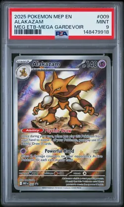2025 POKEMON MEP EN-ME BLACK STAR PROMO #009 ALAKAZAM PSA 9 - Image 1
