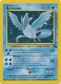 Pokemon TCG - Articuno - 2/62 - Holo Unlimited - Fossil Unlimited [Near Mint] - Image 1