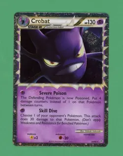 Crobat Pokemon HS Unleashed Holo Rare 84/95 LP - Image 1