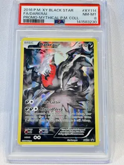 2016 POKEMON XY BLACK STAR PROMO MYTHICAL POKEMON COLL FULL ART/DARKRAI PSA 8 - Image 1
