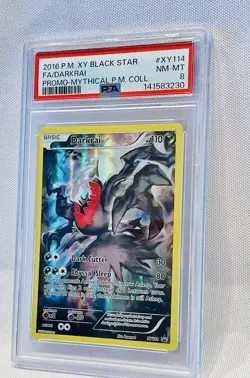 2016 POKEMON XY BLACK STAR PROMO MYTHICAL POKEMON COLL FULL ART/DARKRAI PSA 8 - Image 2