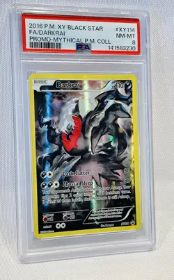 2016 POKEMON XY BLACK STAR PROMO MYTHICAL POKEMON COLL FULL ART/DARKRAI PSA 8 - Image 3