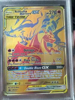 Reshiram & Charizard GX Pokemon Tag Team SM247 Black Star Promo PSA 10 Gem Mint - Image 2