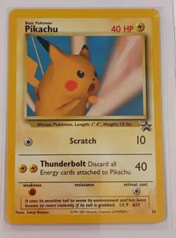 Pikachu Black Star Promo #26 Pokemon Snap Photo Pikachu WOTC 2001 LP NM - Image 1