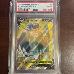 2020 POKEMON SWORD & SHIELD REBEL CLASH 187 FULL ART/COPPERAJAH V PSA 9 - Image 1
