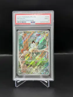 2025 Pokemon PFL EN MEOWTH Illustration Rare PSA 9 MINT #106 Fantasmal Flames - Image 2