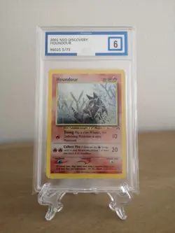 Pokemon card Houndour 2001 Neo Discovery Holo Rare 5/75 Pokegrade graded 6 - Image 1