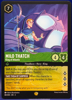 Disney Lorcana Milo Thatch King of Atlantis 80/204 Legendary EN 3 Into Inklands - Image 1