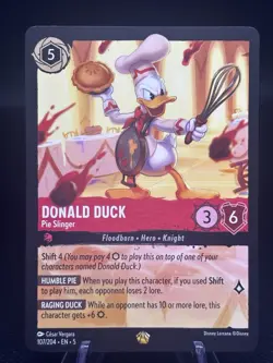 DISNEY Lorcana SHIMMERING SKIES Legendary DONALD DUCK 107/204 Pie Slinger - Image 1