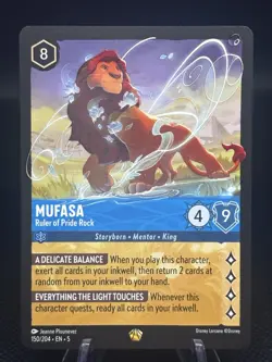 Lorcana Shimmering Skies Mufasa Ruler of Pride Rock 150/204 Non Foil Legendary - Image 1