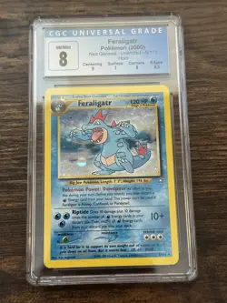 CGC 8 Feraligatr 2000 Neo Genesis 5/111 Holo Pokemon Card - Image 1