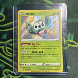 Rowlet Shiny SV001/SV122 Shining Fates Pokemon Card BABY SHINY! - Image 1
