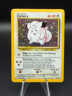 Pokemon 1999 Base Set Clefairy Unlimited Holo Rare #5/102 LP - Image 1