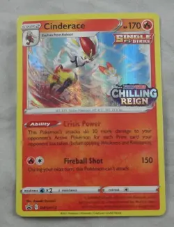 Cinderace SWSH112 Pokemon Sword & Shield Promo PreRelease Holo Rare Card NM - Image 1