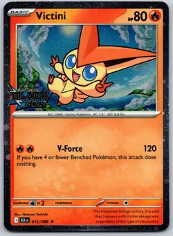 Victini Black Bolt Stamped 012/086 Rare Holo SV: Black Bolt Pokemon NM - Image 1
