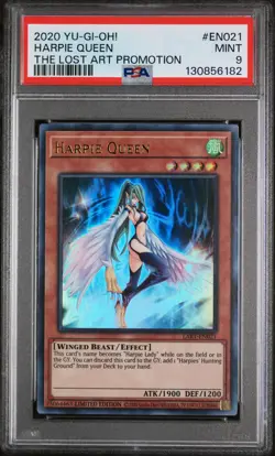 2020 YU-GI-OH! THE LOST ART PROMOTION #EN021 HARPIE QUEEN PSA 9 - Image 1
