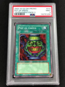 Yugioh 2003 Pot Of Greed TP3-014 PSA 9 - Image 1