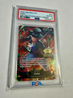 One Piece ST13-001 Sabo 2nd Anniversary Tournament Winner Promo PSA 10 - Image 1