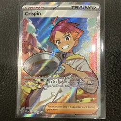Crispin Stellar Crown Holo Full Art Trainer Card 164/142 Sv07 English NM - Image 1