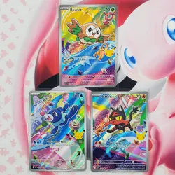 Rowlett 043 + Litten 044 + Popplio 045 - First Partner Pokemon Cards - #L110 - Image 1
