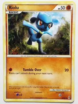 Riolu 50/95 DMG - B1G1F Call Of Legends Pokemon Card - Takashi Yamaguchi Art - Image 1