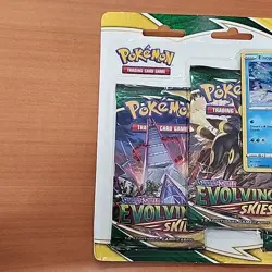 Pokemon TCG Sword & Shield Evolving Skies 3 Pack Blister + Umbreon Promo Card - Image 2
