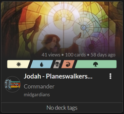 Jodah, the Unifier Planeswalkers 100 PROXY Card Commander Deck - Sleeved - Image 1
