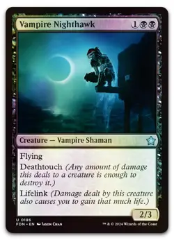 Vampire Nighthawk #186 (Foil) (NM) Foundations FDN Magic MTG - Image 1