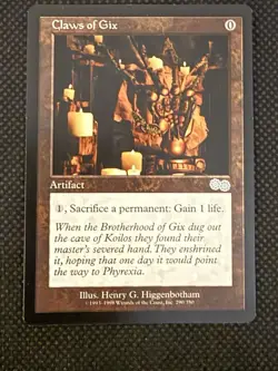 Claws of Gix Urza's Saga Magic the Gathering Artifact MtG - Image 1