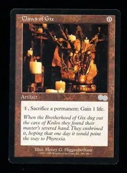 * * 1x Claws of Gix x1 * * Urza's Saga MTG Close to NM Near Mint - Image 1